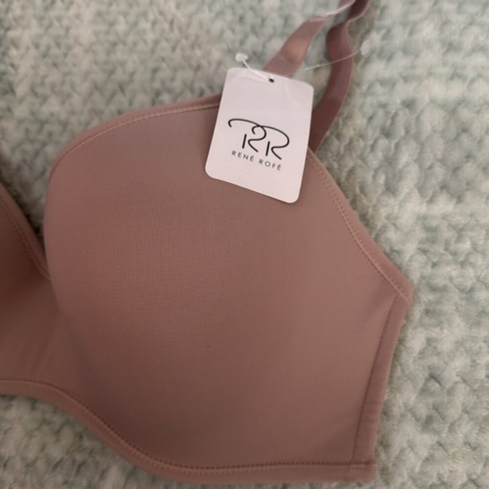NEW Rene Rofe Wire Free Tan Bra Size 38DD - Picture 2 of 5